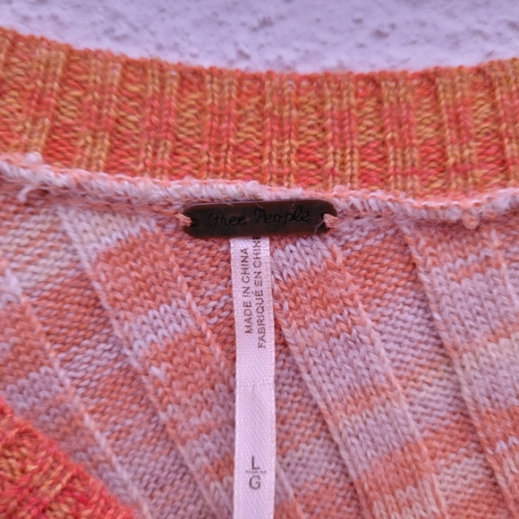 ⛔️Free People Ribbed Sunset Rainbow Pullover Sweater L - Picture 2 of 7